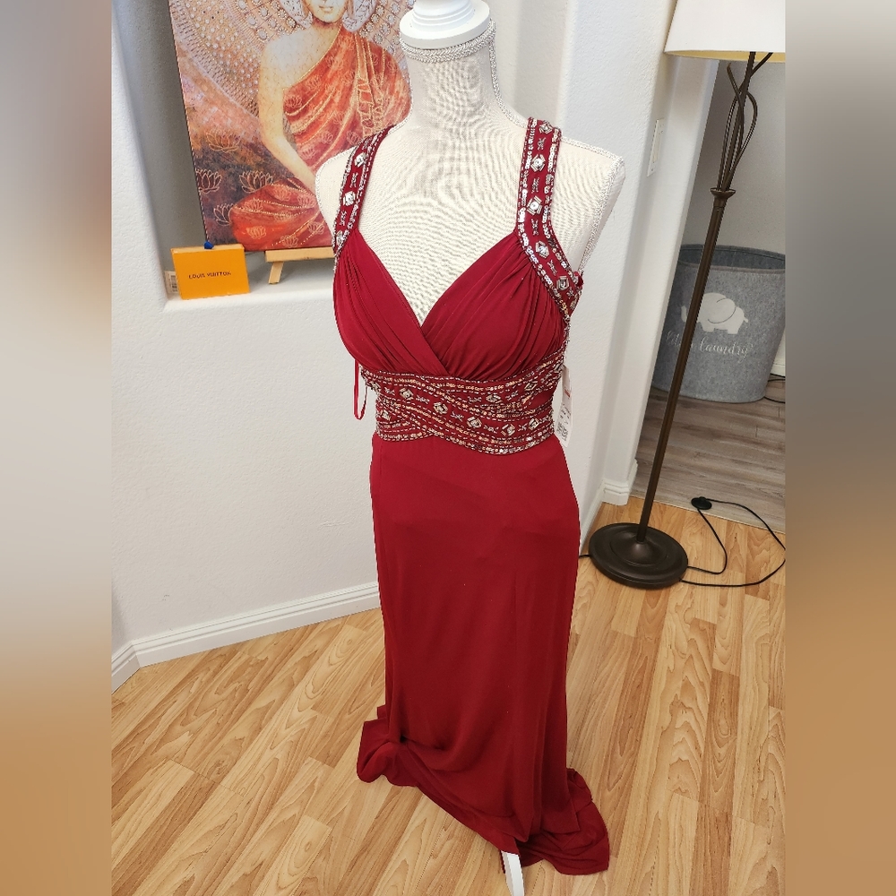 Red sparkling dress